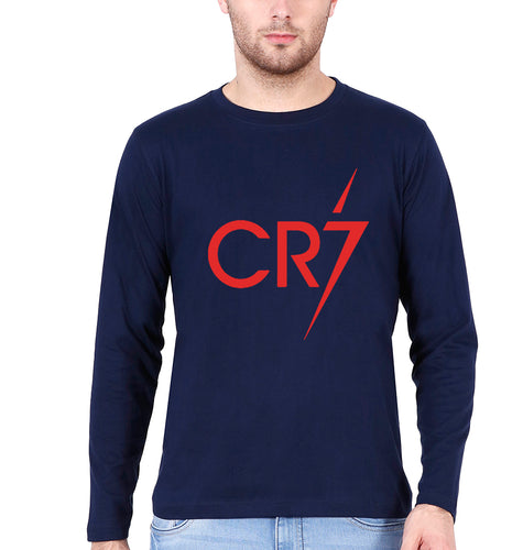 Cristiano Ronaldo CR7 Full Sleeves T-Shirt for Men-Navy Blue-Ektarfa.online