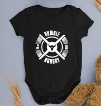 Load image into Gallery viewer, Humble Hungry Gym Kids Romper For Baby Boy/Girl-0-5 Months(18 Inches)-Black-Ektarfa.online
