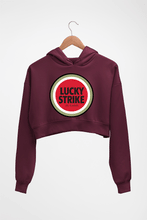Load image into Gallery viewer, Lucky Strike Crop HOODIE FOR WOMEN-Maroon-Ektarfa.online
