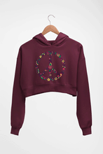 Load image into Gallery viewer, Floral Peace Crop HOODIE FOR WOMEN
