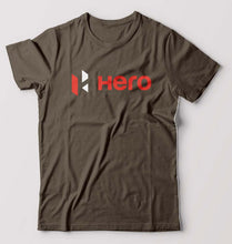 Load image into Gallery viewer, Hero MotoCorp T-Shirt for Men-S(38 Inches)-Olive Green-Ektarfa.online
