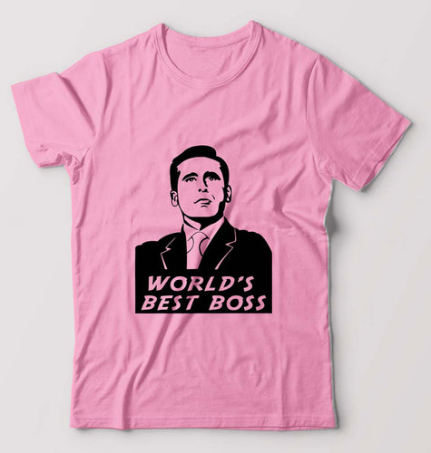 Michael Scott Best Boss T-Shirt for Men-Light Baby Pink-Ektarfa.online