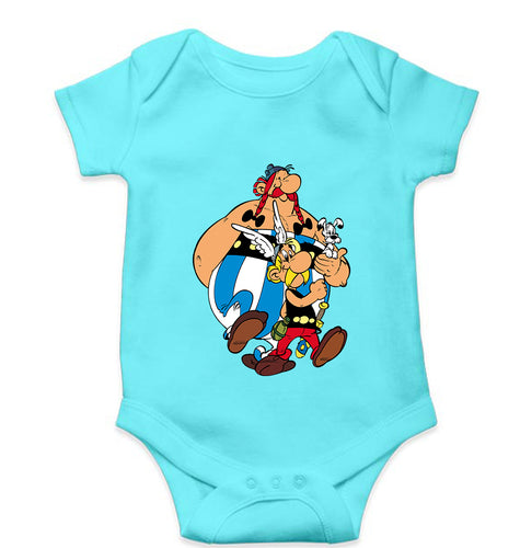 Asterix Kids Romper For Baby Boy/Girl-0-5 Months(18 Inches)-Sky Blue-Ektarfa.online