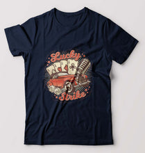 Load image into Gallery viewer, Poker T-Shirt for Men-S(38 Inches)-Navy Blue-Ektarfa.online
