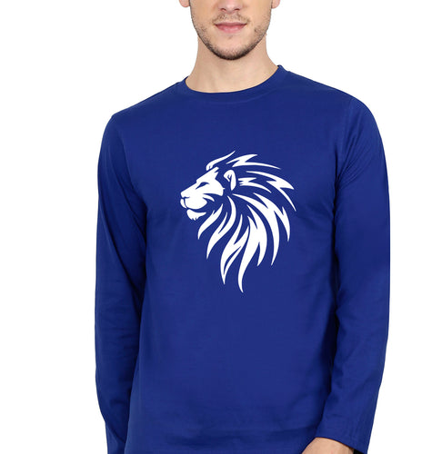 Lion Full Sleeves T-Shirt for Men-royal blue-Ektarfa.online