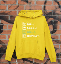 Load image into Gallery viewer, Eat Sleep Code Repeat Unisex Hoodie for Men/Women-Mustard Yellow-Ektarfa.online
