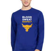 Load image into Gallery viewer, Blood Sweat Respect Gym Full Sleeves T-Shirt for Men-S(38 Inches)-Royal Blue-Ektarfa.online
