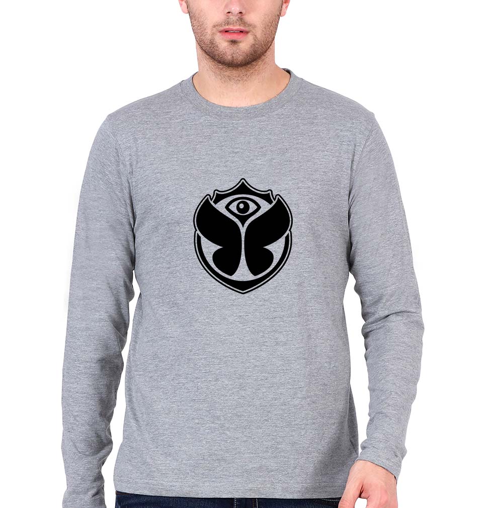 Tomorrowland Full Sleeves T-Shirt for Men-Grey Melange-Ektarfa.online