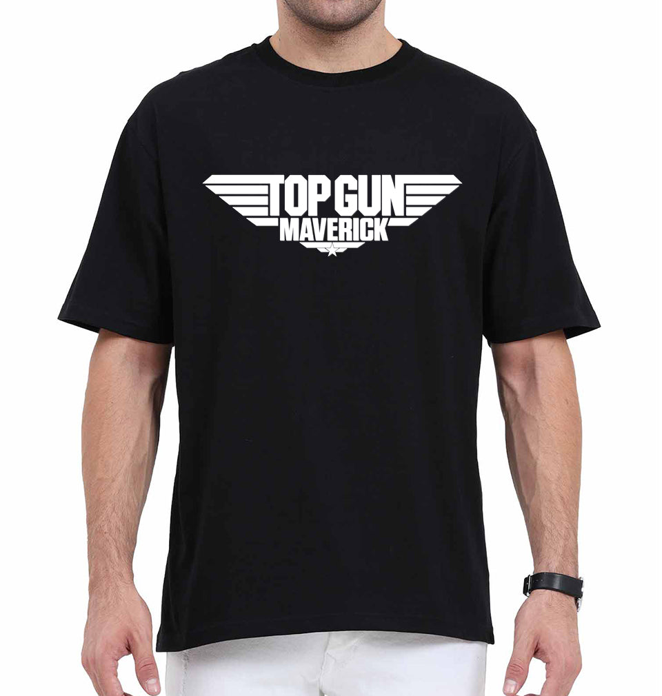 Top Gun Oversized T-Shirt for Men-Black-Ektarfa.online