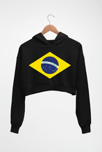 Load image into Gallery viewer, Brazil Crop HOODIE FOR WOMEN-Black-Ektarfa.online
