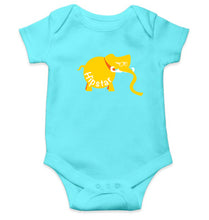 Load image into Gallery viewer, Hipster Elephant Kids Romper For Baby Boy/Girl-0-5 Months(18 Inches)-Sky Blue-Ektarfa.online
