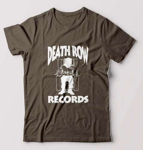 Death Row Records T-Shirt for Men-S(38 Inches)-Olive Green-Ektarfa.online