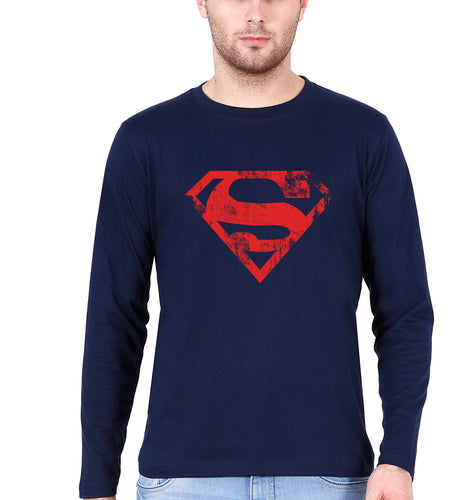 Superman Superhero Dad Full Sleeves T-Shirt for Men-Navy Blue-Ektarfa.online