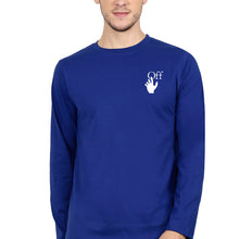 Load image into Gallery viewer, off white Full Sleeves T-Shirt for Men-S(38 Inches)-Royal Blue-Ektarfa.online
