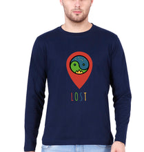 Load image into Gallery viewer, Travel Lost Full Sleeves T-Shirt for Men-Navy Blue-Ektarfa.online
