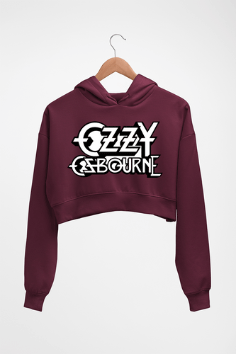Ozzy Osbourne Crop HOODIE FOR WOMEN-Maroon-Ektarfa.online