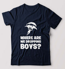 Load image into Gallery viewer, PUBG Where Are We Dropping Boys T-Shirt for Men-Navy Blue-Ektarfa.online
