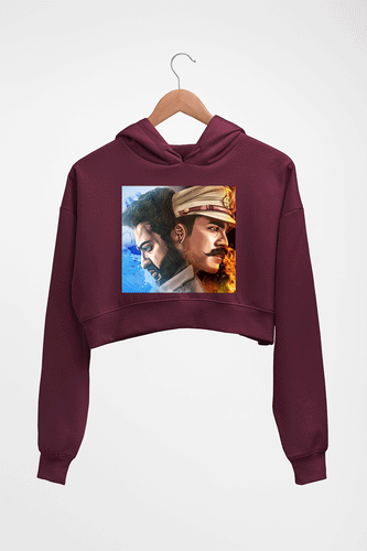 RRR Crop HOODIE FOR WOMEN-Maroon-Ektarfa.online
