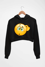 Load image into Gallery viewer, Emoji Crop HOODIE FOR WOMEN-Black-Ektarfa.online
