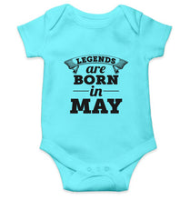 Load image into Gallery viewer, Legends are Born in May Kids Romper For Baby Boy/Girl-0-5 Months(18 Inches)-Sky Blue-Ektarfa.online
