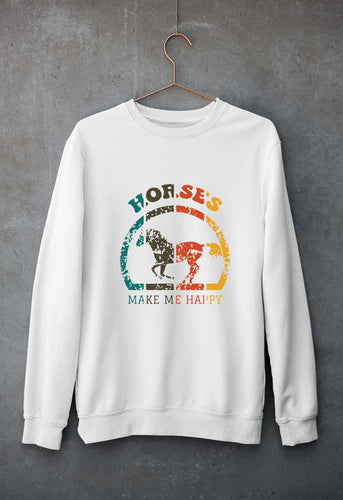 Horses Unisex Sweatshirt for Men/Women-White-Ektarfa.online