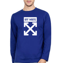 Load image into Gallery viewer, Off White Full Sleeves T-Shirt for Men-Royal Blue-Ektarfa.online
