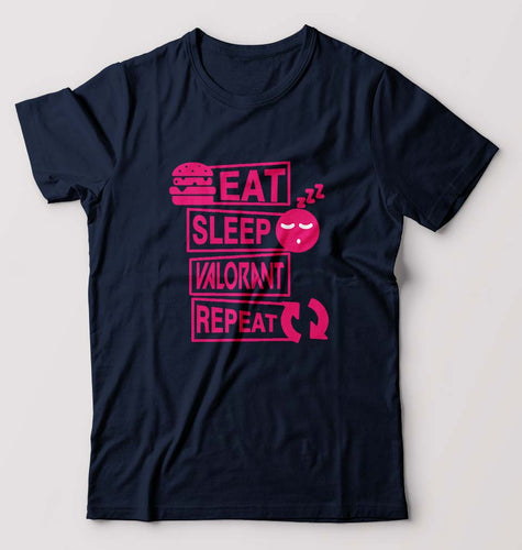 Valorant T-Shirt for Men-S(38 Inches)-Navy Blue-Ektarfa.online