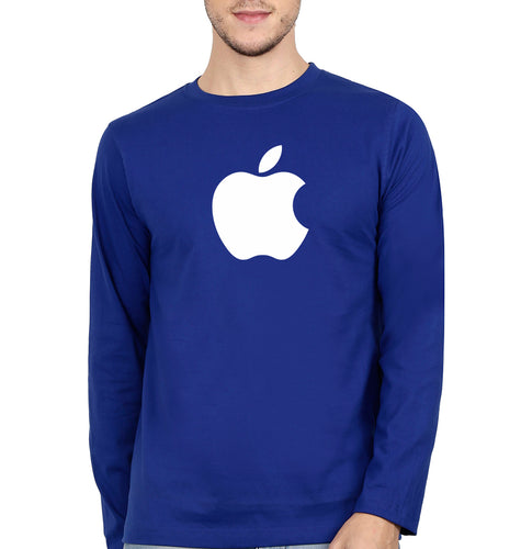 Apple Full Sleeves T-Shirt for Men-Royal Blue-Ektarfa.online