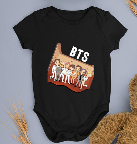 BTS Kpop Kids Romper For Baby Boy/Girl-0-5 Months(18 Inches)-Black-Ektarfa.online