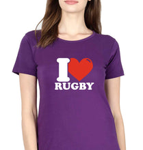 Load image into Gallery viewer, I Love Rugby T-Shirt for Women
