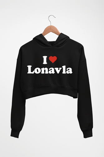 I Love Lonavla Crop HOODIE FOR WOMEN-Black-Ektarfa.online