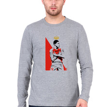Load image into Gallery viewer, Kylian Mbappé Full Sleeves T-Shirt for Men-Grey Melange-Ektarfa.online
