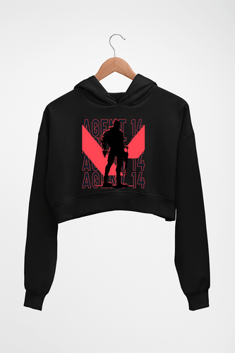 Valorant Crop HOODIE FOR WOMEN-Black-Ektarfa.online