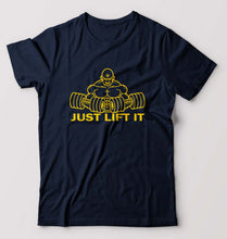 Load image into Gallery viewer, Gym Lift T-Shirt for Men-S(38 Inches)-Navy Blue-Ektarfa.online
