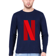 Load image into Gallery viewer, Netflix Full Sleeves T-Shirt for Men-Navy Blue-Ektarfa.online
