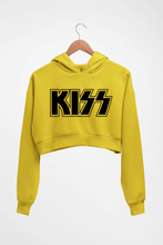 Load image into Gallery viewer, Kiss Rock Band Crop HOODIE FOR WOMEN-Mustard Yellow-Ektarfa.online
