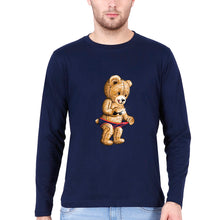Load image into Gallery viewer, Domrebel Bear Full Sleeves T-Shirt for Men-Navy Blue-Ektarfa.online
