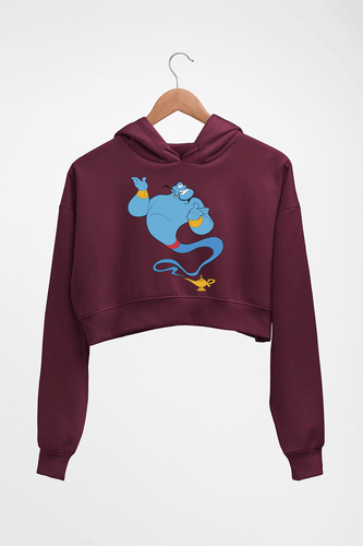 Aladdin Genie(Jinn) Crop HOODIE FOR WOMEN-Maroon-Ektarfa.online