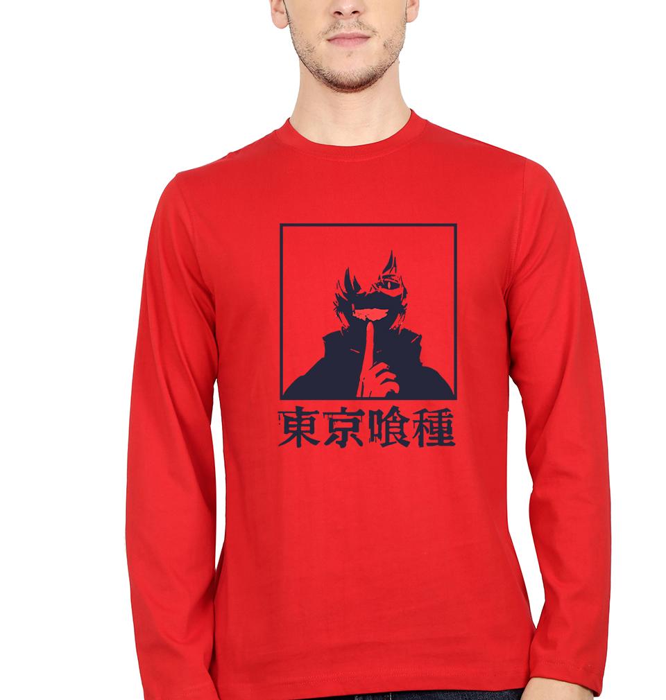 Tokyo Ghoul Full Sleeves T-Shirt for Men-S(38 Inches)-Red-Ektarfa.online