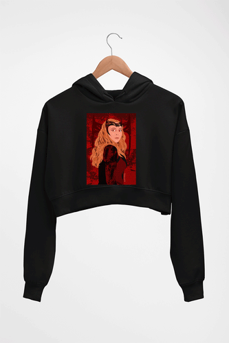 Scarlet Witch Wanda Crop HOODIE FOR WOMEN-Black-Ektarfa.online