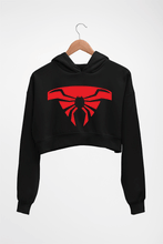 Load image into Gallery viewer, Spiderman Superhero Crop HOODIE FOR WOMEN-Black-Ektarfa.online
