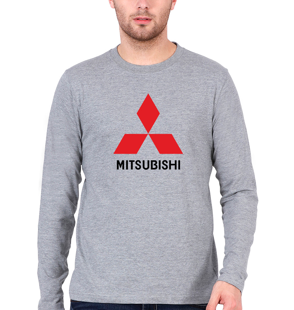 Mitsubishi Full Sleeves T-Shirt for Men-Grey Melange-Ektarfa.online