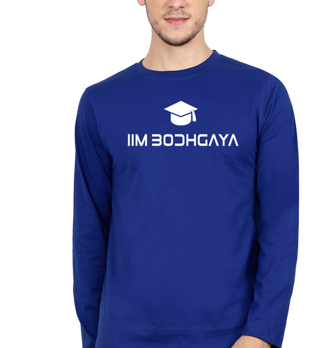 IIM BodhGaya Full Sleeves T-Shirt for Men-S(38 Inches)-Royal Blue-Ektarfa.online