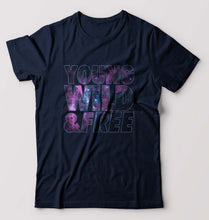 Load image into Gallery viewer, Young Wild Free T-Shirt for Men-Navy Blue-Ektarfa.online
