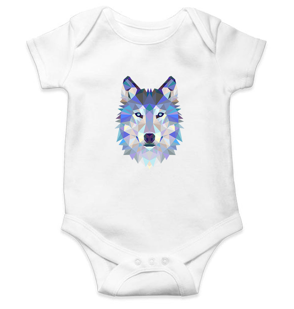 Wolf Kids Romper For Baby Boy/Girl-0-5 Months(18 Inches)-White-Ektarfa.online