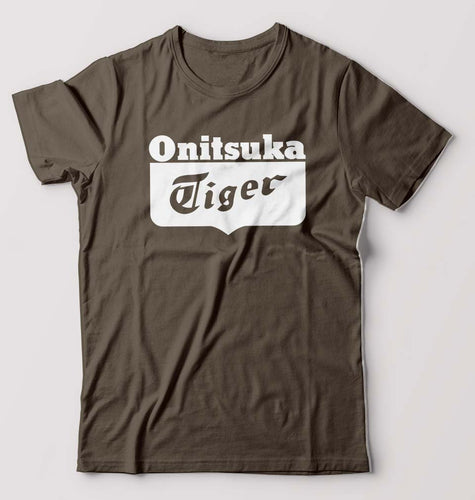 Onitsuka Tiger T-Shirt for Men-S(38 Inches)-Olive Green-Ektarfa.online
