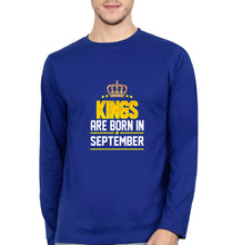Load image into Gallery viewer, Kings Are Born In September Full Sleeves T-Shirt for Men-Royal Blue-Ektarfa.online
