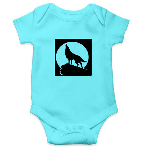 WOLF Kids Romper For Baby Boy/Girl-0-5 Months(18 Inches)-Sky Blue-Ektarfa.online