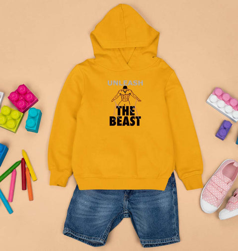 Gym Beast Kids Hoodie for Boy/Girl-Mustard Yellow-Ektarfa.online