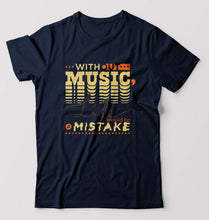 Load image into Gallery viewer, Music T-Shirt for Men-S(38 Inches)-Navy Blue-Ektarfa.online
